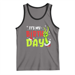 It's My Birthday Christmas Tank Top Funny Bday Xmas TS10 Deep Heather Black Print Your Wear