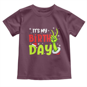 It's My Birthday Christmas Toddler T Shirt Funny Bday Xmas TS10 Maroon Print Your Wear