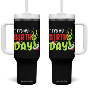 It's My Birthday Christmas Tumbler With Handle Funny Bday Xmas TS10 One Size: 40 oz Black Print Your Wear