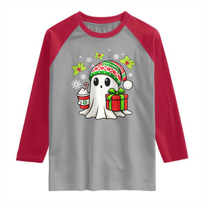 Ghost Santa Christmas Raglan Shirt Holiday Xmas Halloween TS10 Sport Gray Red Print Your Wear