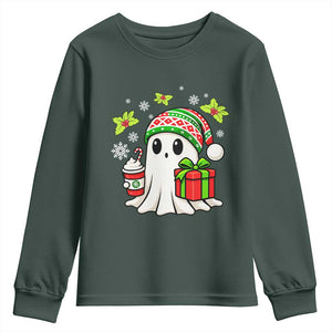 Ghost Santa Christmas Youth Sweatshirt Holiday Xmas Halloween TS10 Dark Forest Green Print Your Wear