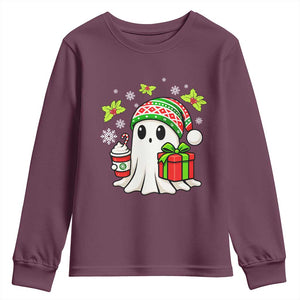 Ghost Santa Christmas Youth Sweatshirt Holiday Xmas Halloween TS10 Maroon Print Your Wear