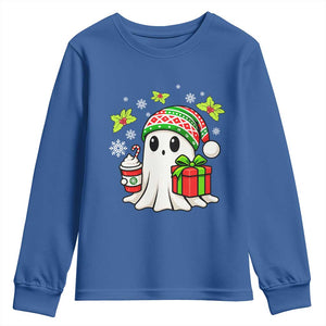 Ghost Santa Christmas Youth Sweatshirt Holiday Xmas Halloween TS10 Royal Blue Print Your Wear