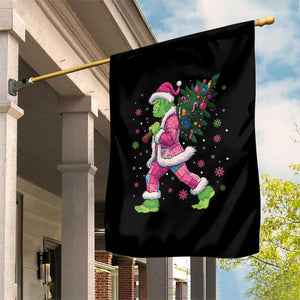 Bigfoot Christmas Tree Garden Flag Pink Xmas Funny Green Sasquatch TS10 Print Your Wear