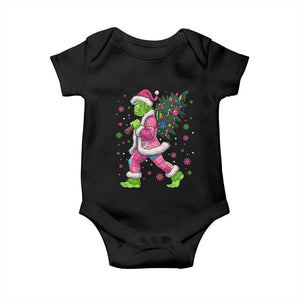 Bigfoot Christmas Tree Baby Onesie Pink Xmas Funny Green Sasquatch TS10 Black Print Your Wear