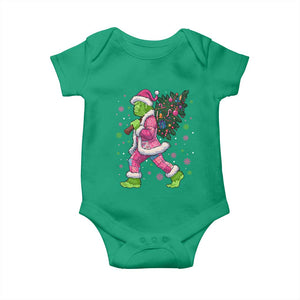 Bigfoot Christmas Tree Baby Onesie Pink Xmas Funny Green Sasquatch TS10 Irish Green Print Your Wear