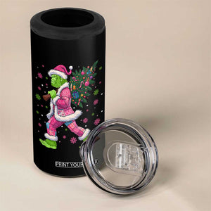 Bigfoot Christmas Tree 4 in 1 Can Cooler Tumbler Pink Xmas Funny Green Sasquatch TS10 Print Your Wear