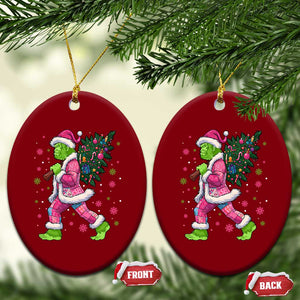 Bigfoot Christmas Tree Ceramic Ornament Pink Xmas Funny Green Sasquatch TS10 Print Your Wear