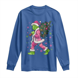 Bigfoot Christmas Tree Long Sleeve Shirt Pink Xmas Funny Green Sasquatch TS10 Royal Blue Print Your Wear