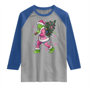 Bigfoot Christmas Tree Raglan Shirt Pink Xmas Funny Green Sasquatch TS10 Sport Gray Royal Print Your Wear