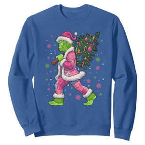Bigfoot Christmas Tree Sweatshirt Pink Xmas Funny Green Sasquatch TS10 Royal Blue Print Your Wear