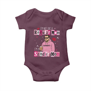 Not A Regular Mom I'm A Sandler Mom Baby Onesie Retro Movie Actor Adam Fan TS10 Maroon Print Your Wear