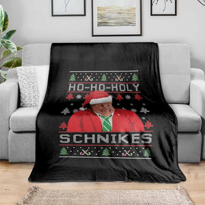 Funny Ugly Christmas Throw Blanket Chris Holy Schnikes Farley TS10 Print Your Wear