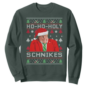 Funny Ugly Christmas Sweatshirt Chris Holy Schnikes Farley TS10 Dark Forest Green Print Your Wear