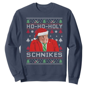 Funny Ugly Christmas Sweatshirt Chris Holy Schnikes Farley TS10 Navy Print Your Wear