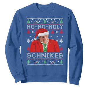 Funny Ugly Christmas Sweatshirt Chris Holy Schnikes Farley TS10 Royal Blue Print Your Wear
