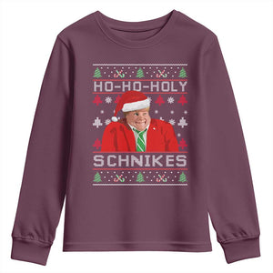 Funny Ugly Christmas Youth Sweatshirt Chris Holy Schnikes Farley TS10 Maroon Print Your Wear