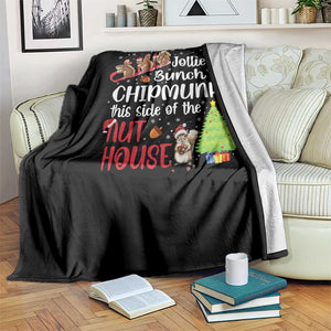 Funny Christmas Throw Blanket Jolliest Bunch Of Chipmunks This Side Of The Nut House TS10 Print Your Wear