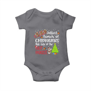 Funny Christmas Baby Onesie Jolliest Bunch Of Chipmunks This Side Of The Nut House TS10 Charcoal Print Your Wear