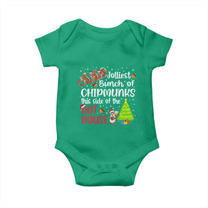 Funny Christmas Baby Onesie Jolliest Bunch Of Chipmunks This Side Of The Nut House TS10 Irish Green Print Your Wear