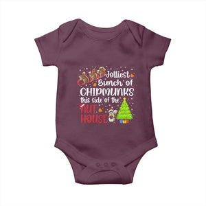 Funny Christmas Baby Onesie Jolliest Bunch Of Chipmunks This Side Of The Nut House TS10 Maroon Print Your Wear