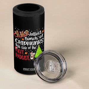 Funny Christmas 4 in 1 Can Cooler Tumbler Jolliest Bunch Of Chipmunks This Side Of The Nut House TS10 Print Your Wear