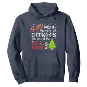 Funny Christmas Hoodie Jolliest Bunch Of Chipmunks This Side Of The Nut House TS10 Navy Print Your Wear