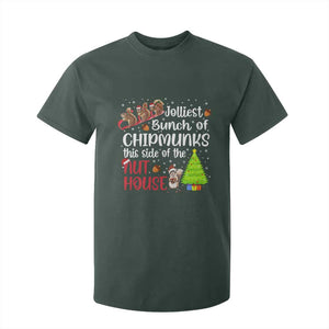 Funny Christmas T Shirt For Kid Jolliest Bunch Of Chipmunks This Side Of The Nut House TS10 Dark Forest Green Print Your Wear