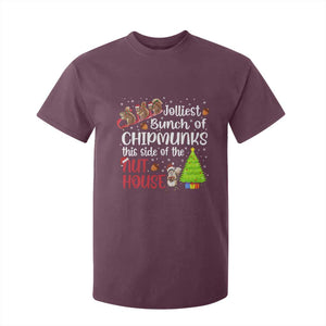 Funny Christmas T Shirt For Kid Jolliest Bunch Of Chipmunks This Side Of The Nut House TS10 Maroon Print Your Wear