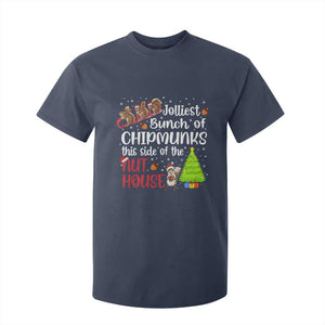 Funny Christmas T Shirt For Kid Jolliest Bunch Of Chipmunks This Side Of The Nut House TS10 Navy Print Your Wear