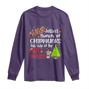 Funny Christmas Long Sleeve Shirt Jolliest Bunch Of Chipmunks This Side Of The Nut House TS10 Purple Print Your Wear
