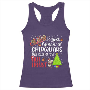 Funny Christmas Racerback Tank Top Jolliest Bunch Of Chipmunks This Side Of The Nut House TS10 Purple Print Your Wear