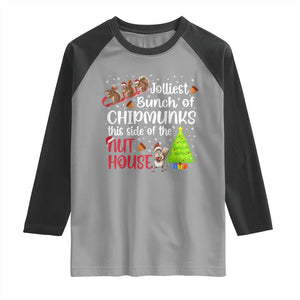 Funny Christmas Raglan Shirt Jolliest Bunch Of Chipmunks This Side Of The Nut House TS10 Sport Gray Black Print Your Wear