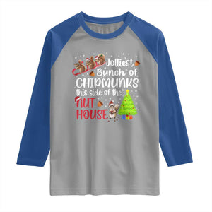 Funny Christmas Raglan Shirt Jolliest Bunch Of Chipmunks This Side Of The Nut House TS10 Sport Gray Royal Print Your Wear