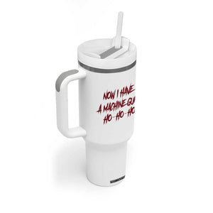 Now I Have A Machine Gun Tumbler With Handle Funny Retro 90s Movie Jumper TS10 Print Your Wear