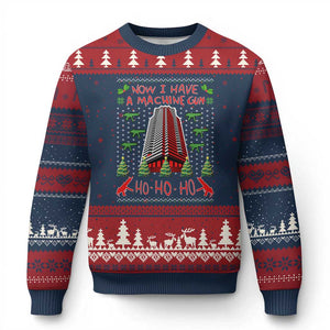 Now I Have A Machine Gun Ugly Christmas Sweater Nakatomi Plaza Xmas Party 1988 Ugly Xmas Gift TS10 Navy Red Print Your Wear