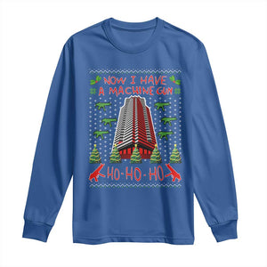 Now I Have A Machine Gun Long Sleeve Shirt Nakatomi Plaza Christmas Party 1988 Ugly Xmas Gift TS10 Royal Blue Print Your Wear