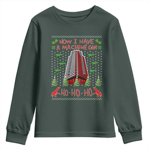 Now I Have A Machine Gun Youth Sweatshirt Nakatomi Plaza Christmas Party 1988 Ugly Xmas Gift TS10 Dark Forest Green Print Your Wear