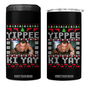 Yippee Ki Yay 4 in 1 Can Cooler Tumbler Funny 80's Movie Xmas Gift Ugly Christmas TS10 One Size: 16 oz Black Print Your Wear