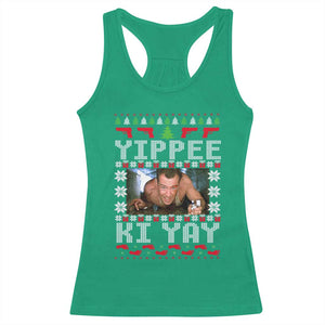 Yippee Ki Yay Racerback Tank Top Funny 80's Movie Xmas Gift Ugly Christmas TS10 Irish Green Print Your Wear