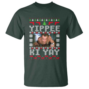 Yippee Ki Yay T Shirt Funny 80's Movie Xmas Gift Ugly Christmas TS10 Dark Forest Green Print Your Wear