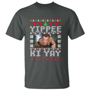 Yippee Ki Yay T Shirt Funny 80's Movie Xmas Gift Ugly Christmas TS10 Dark Heather Print Your Wear