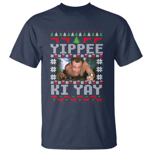 Yippee Ki Yay T Shirt Funny 80's Movie Xmas Gift Ugly Christmas TS10 Navy Print Your Wear