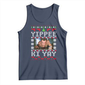Yippee Ki Yay Tank Top Funny 80's Movie Xmas Gift Ugly Christmas TS10 Navy Print Your Wear