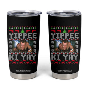Yippee Ki Yay Tumbler Cup Funny 80's Movie Xmas Gift Ugly Christmas TS10 Black Print Your Wear