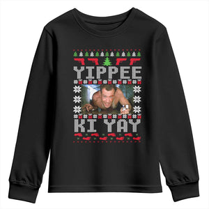 Yippee Ki Yay Youth Sweatshirt Funny 80's Movie Xmas Gift Ugly Christmas TS10 Black Print Your Wear