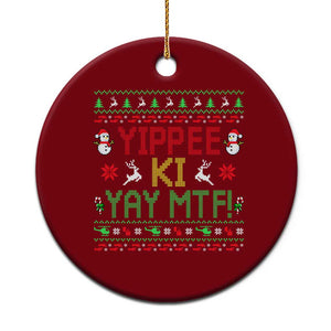 Yippee Ki Yay Ceramic Ornament 80's Movie Xmas Gift Ugly Xmas TS10 1pc Red Print Your Wear