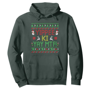 Yippee Ki Yay Hoodie 80's Movie Xmas Gift Ugly Christmas TS10 Dark Forest Green Print Your Wear