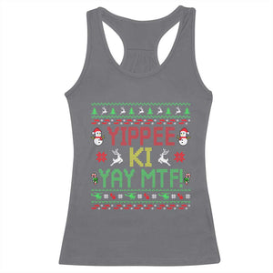 Yippee Ki Yay Racerback Tank Top 80's Movie Xmas Gift Ugly Christmas TS10 Charcoal Print Your Wear