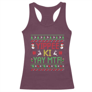 Yippee Ki Yay Racerback Tank Top 80's Movie Xmas Gift Ugly Christmas TS10 Maroon Print Your Wear